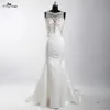 RSW906 Latest Dress Designs Photos Rhinestones Beaded Sheer Back Hand Embroidery Alibaba Wedding Dress 2016 Mermaid