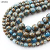 Natural Stone Beads Gold Blue Colored Cloisonne Agate Beads