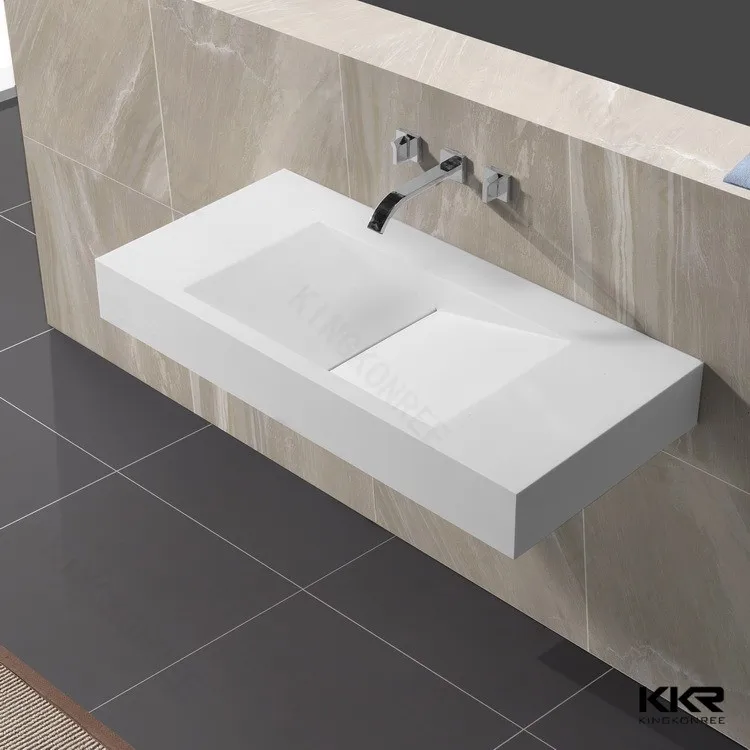 Kkr mármol blanco buque travertino vanidad baño lavabos ... Baños modernos marmol travertino