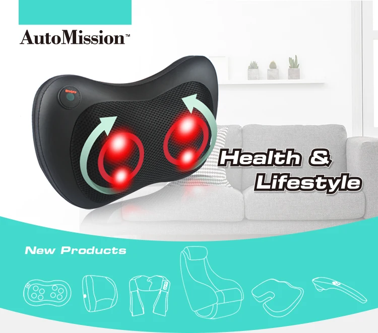 Best Deep Tissue Heated Massage Pillow Stress Sore Muscles Lower