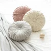 Monad Handmade Round Multi color Velvet Floral Ball Throw Pillow Cushion