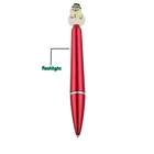 Cartoon style LED light touch multifunctional ballpoint pen with snowman pattern