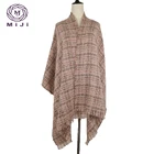 Accessorize silk pashmina mink custom knit scarf plaid