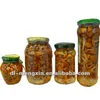 canned pickled nameko whole mushrooms in glass jar / canned mushrooms