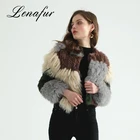 Newest European Genuine Sheepskin Short Women Real Winter Rabbit Fur Knitted Coat