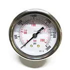2.5" Y63 0-200bar/3000psi 1/4NPT Gauge Double Scale Center Back Mount 63mm Oil Pressure Gauge Water Manometer