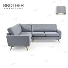 Wholesale modern grey heated fabric L shape reclining corner sofa set