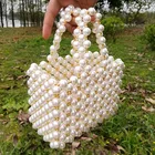 Niche design Korean ladies portable boutique fashion handmade evening beaded pearl bag