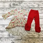 Girls Bell Dresses Children Long Sleeve Dresses With Buttons Christmas Baby Wholesale Winter Clothing