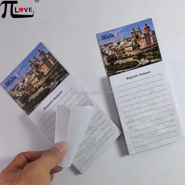 magnet material with customized memo pads for malta gifts
