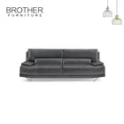Black leather long sofa furniture, royal furniture sofa set, living room couch