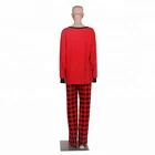 Wholesale Unisex Christmas Red Plaid Adults Pajamas