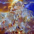 Abstract angel girl crystal stone art canvas painting