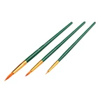 3 PCS Nylon Artist Paint Brush Set with Long Wooden Handle Detailing brush