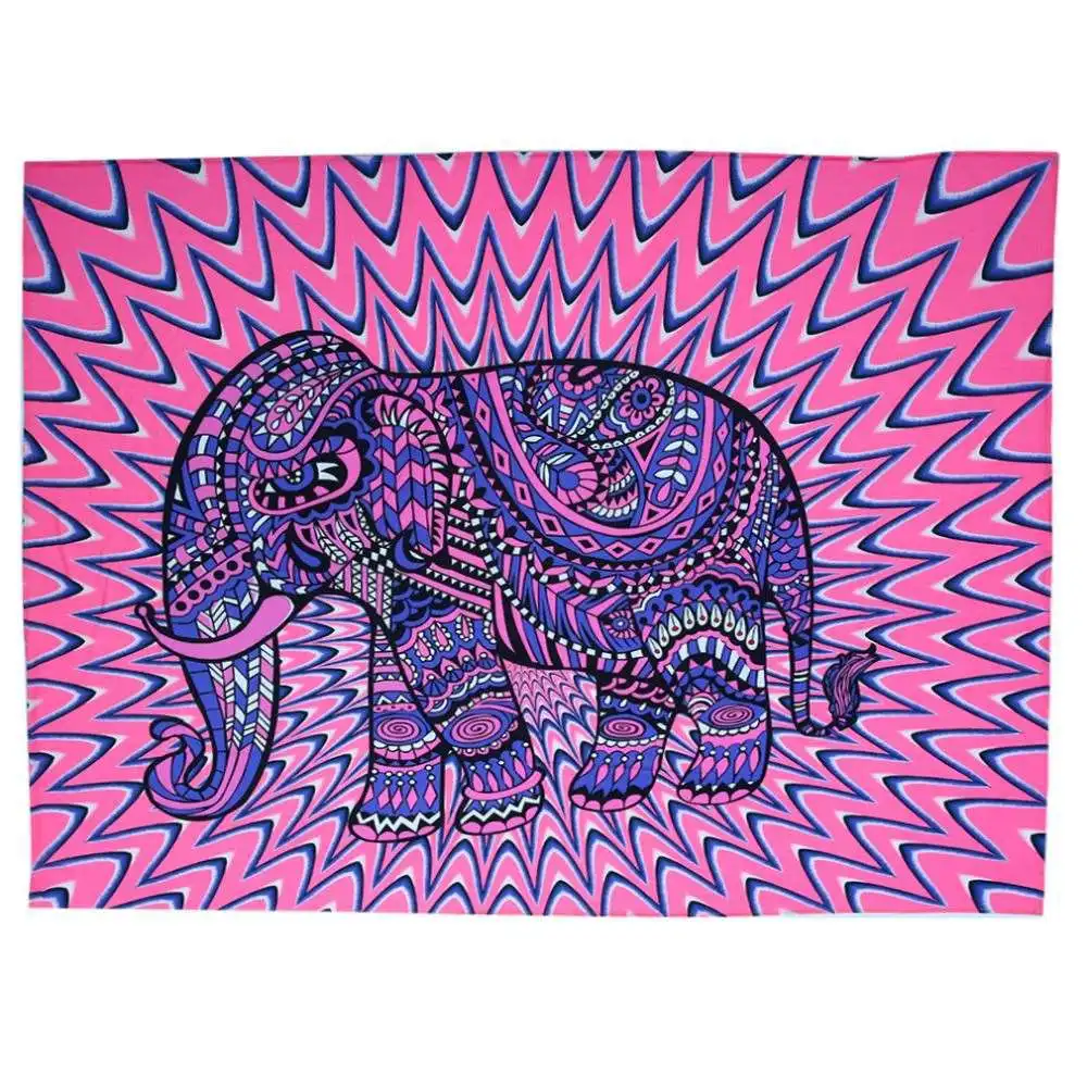 Hot Indian Bohemian Tapestry Elephant Peacock Boho Wall Hanging Carpet Bedspread Beach Picnic Blanket Pad 130x150cm/153x203cm