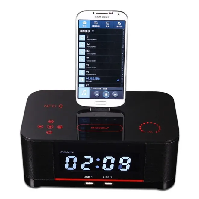 Android Docking Radio Alarm Clock/Charging Station With BT Music Playing for IOS Phones - ANKUX.COM