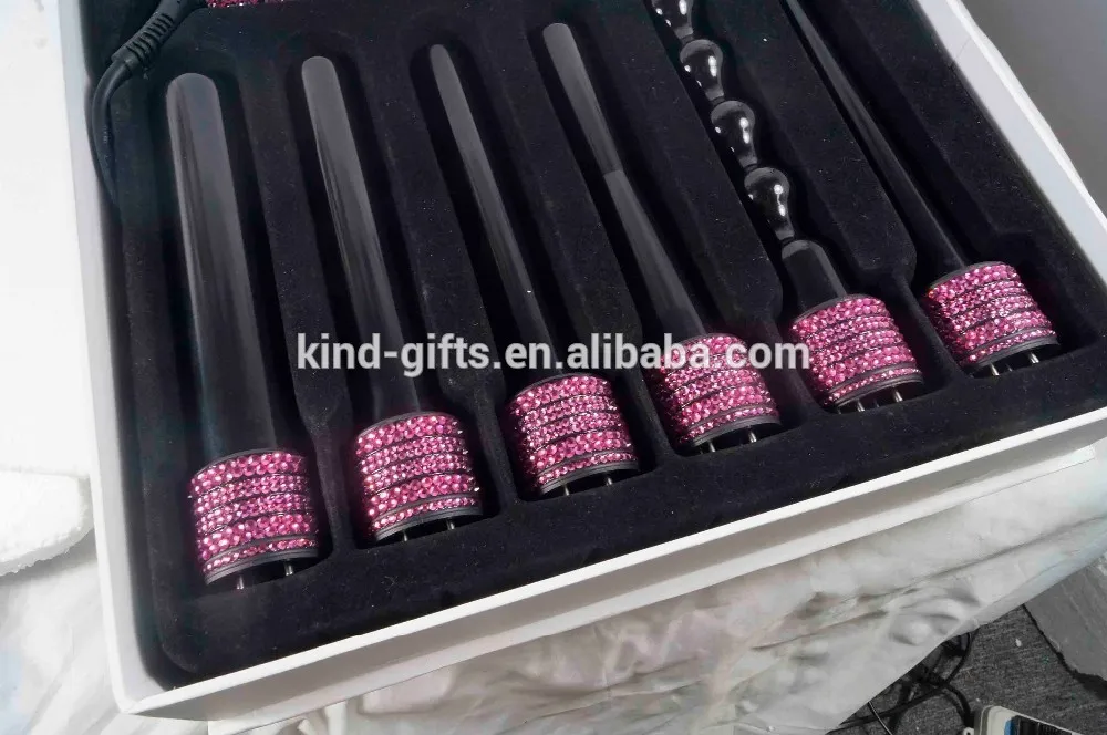 2017 Hot Professional automatic salon magic hair curler curling iron machine ceramic steam bling private label hair curling wand