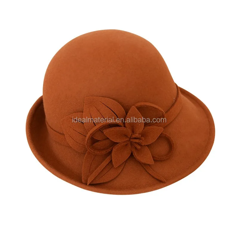 british retro cap curling basin shape fisherman wool felt hat