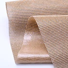 XULIN High quality wholesale 2mm gold iron clear crystal rhinestone mesh sheet self adhesive sheet
