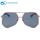 mens branded Frog Mirror Sun Glasses Over-sized Rose Gold Metal Sunglasses With Zeiss Lenses