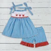 red crab embroidery girls dress outfits sleeveless boutique childrens' clothing