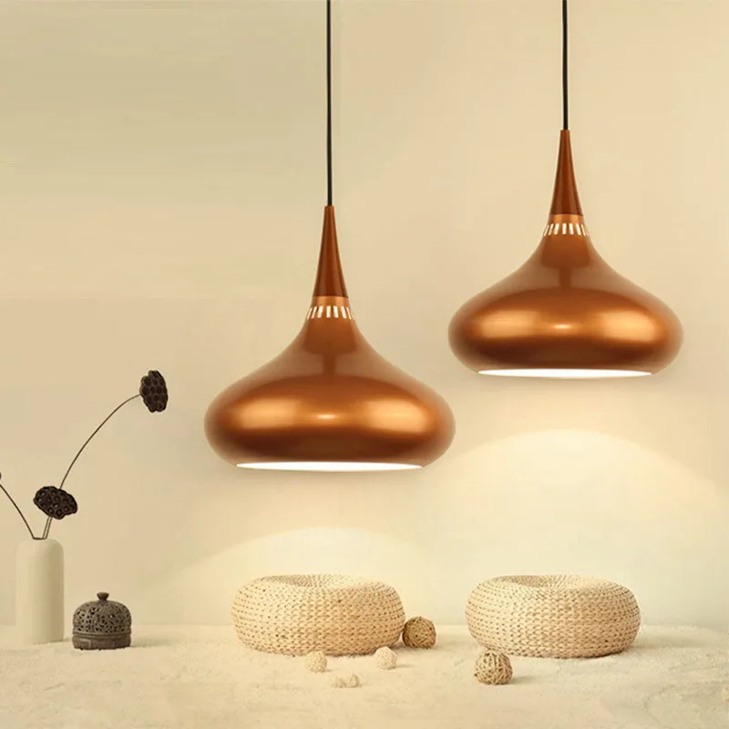 Copper Nordic Pendant Lights Aluminum Wood Hanging Drop Lamp Restaurant Kitchen Light Suspension Luminaire Home White Black Christmas Home Lights Pendant Lamp (3)