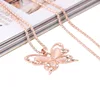 Korean fashion Butterfly Pendant Necklace Temperament elegant insect accessories jewelry necklace with crystal resinn for women