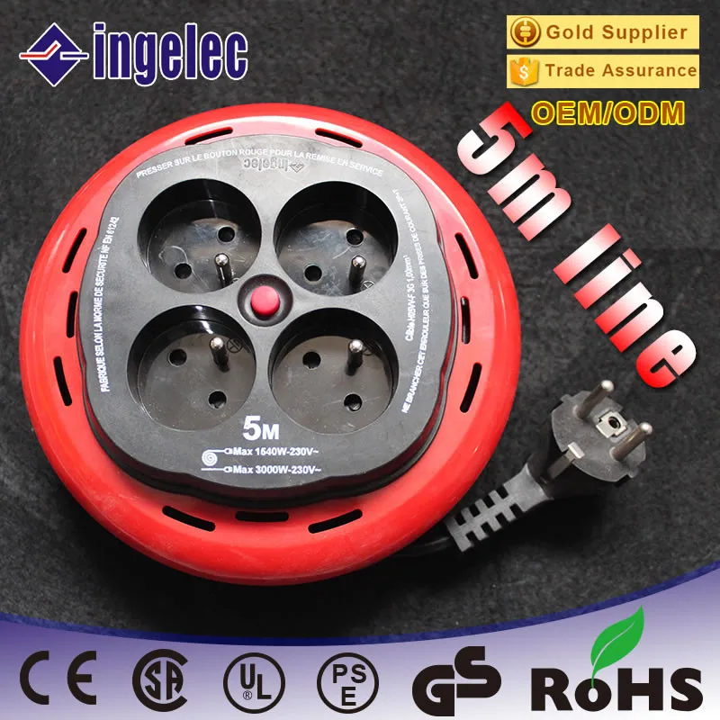 10m Wire Auto Rollup Power Cord Industrial Uk Plug Extension Cable