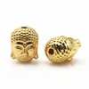 Buddha Head Charms Beads Spacer for Jewelry Making Strand Bracelets Golden Silver Plated Beads 10x8mm