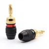 Set 24k Gold plated Banana Plug Audio Jack Product Connectors for Speaker Cable