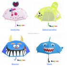 High quality and safe silver glue babies boys girls students OEM ODM 3D animal-shape cartoon kids rain umbrella