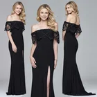 2019 new design black lace sexy evening dresses for women