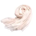 Wool Woven 100% Scarf Elegant 200s Water Soluble Wool Yarn Woven Natural Crinkle 100% Wool Scarf