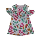 Lovely flounced sleeve floral dress baby frock design party dress casual girl dress
