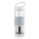 China manufacture high borolisicate glass bottle with handle and 304 stainless steel tea infuser