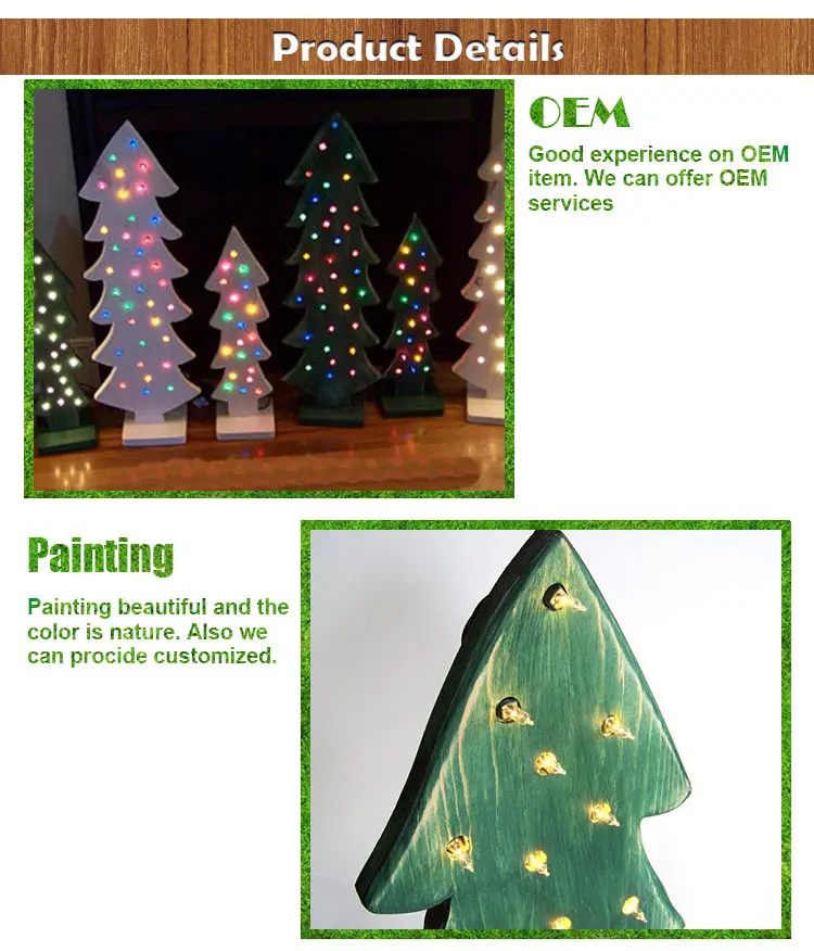 christmas wooden led tree seasonal tabletop decor