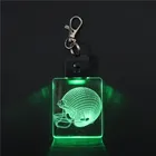 Creative Gadgets Mini Football Helmet 3D LED Keychain Novelty Night Light Key Holder With 7 Color Change