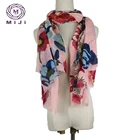 Crocheted sweater cotton wide shawl viscose printing scarf