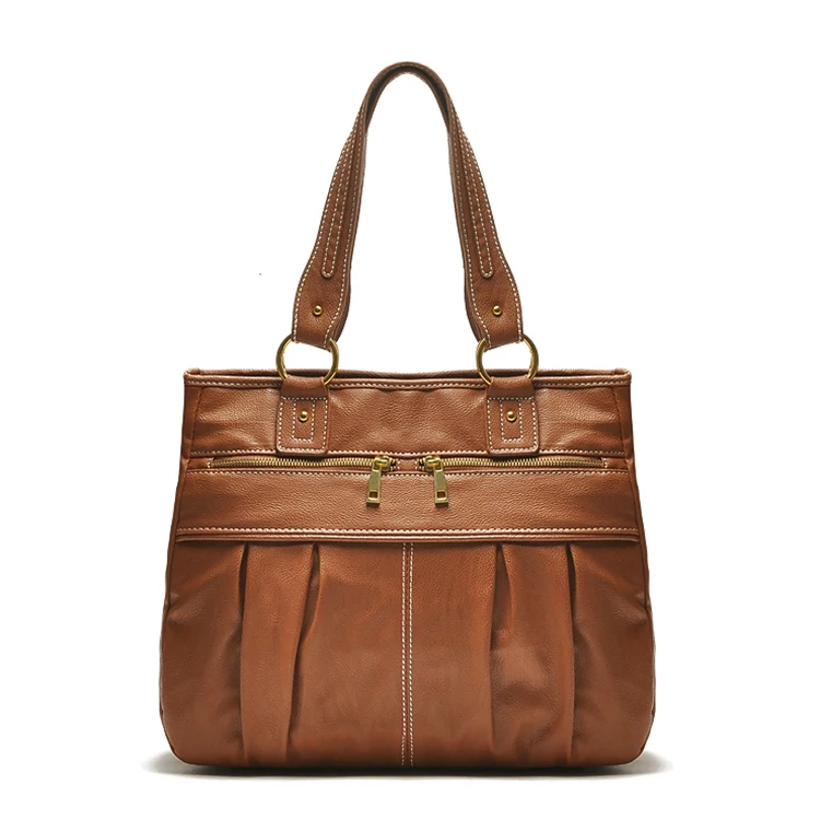 2015 Vintage Handbags for Women Brown pu Leather One Shoulder Bags High Quality Designer European Style Famous Brand Tote Bag