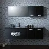 Black Tempered Glass Luxury Bathroom Vanity(OP-W1182-170)