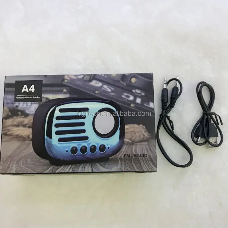 China factory leather Vintage boombox retro portable mini bluetooth speaker with remote control FM radio - ANKUX.COM