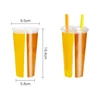 2019 Newest design 600ml pp drink twins cup plastic juice cup