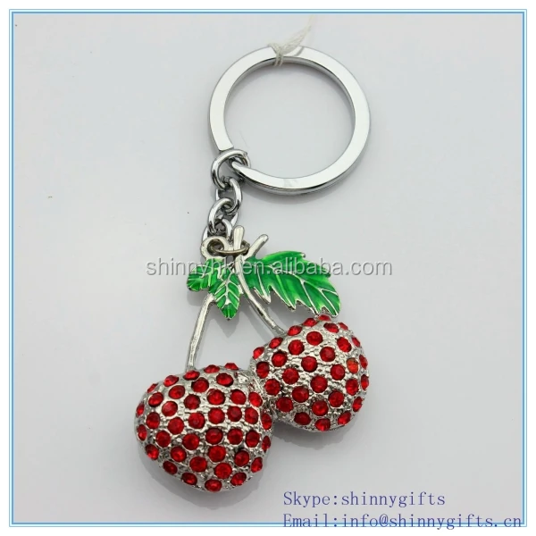 shinny gifts cute strawberry shape promotional crystal led key