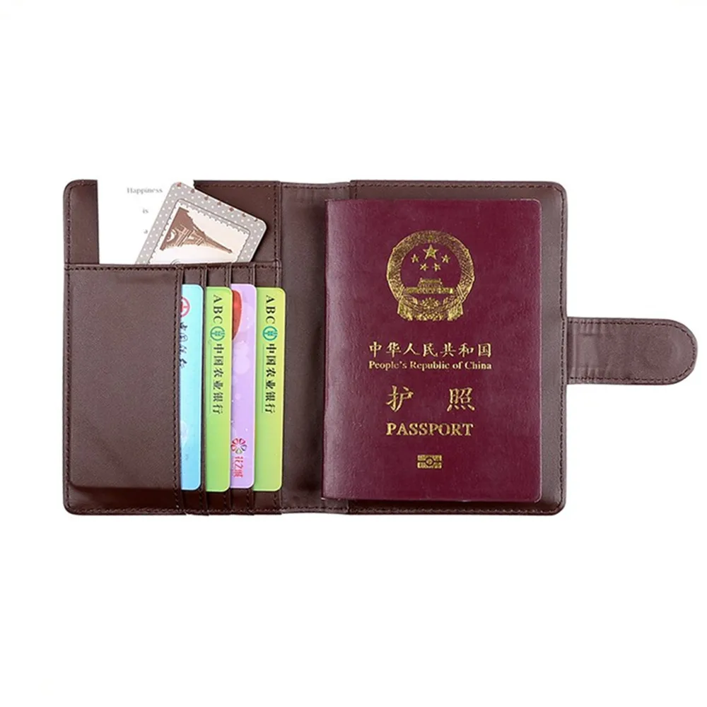 custom pu leather passport holder passport cover travel