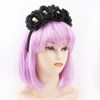 Halloween carnival kids girl polyester color skull hairband black flower plastic party headband