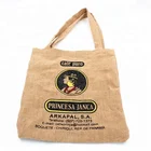 2019 personalized custom logo natural jute rice packing bags plain burlap shopping bag with handle