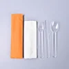 4IN1 Airline Disposable Plastic Cutlery Set Individually Wrapped Paper Packing Cutlery With Napkin