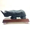 Wholesale quality natural obsidian crystal carving rhinoceros for home feng shui decoration
