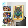 Paintings for Living Room Wall Decor Colored glaze Wolf 5d Crystal Shinny Drill Painting Kits LP005