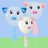 Clear Bubble Balloons Transparent foil balloon with DIY Pig Head Stickers for Wedding/Birthday Valentine's Day Festival